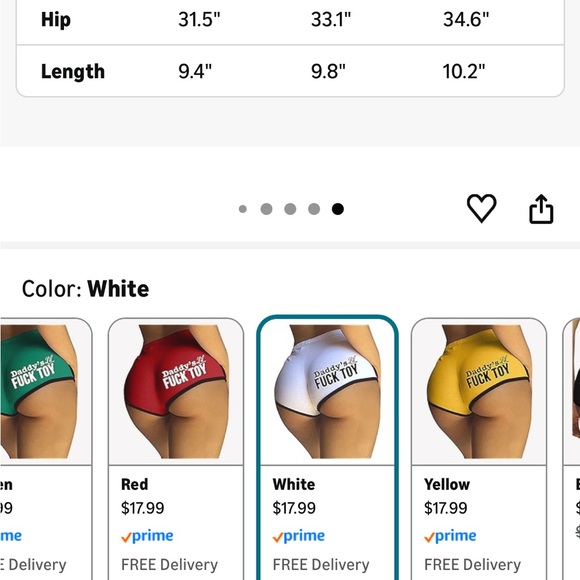 “Daddy’s lil f*** toy” White Booty Shorts. - Picture 4 of 5